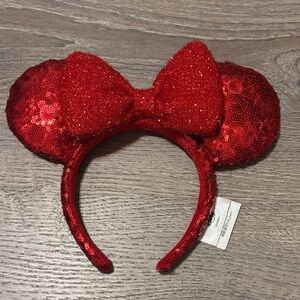 Disney Red Sequin Minnie Mouse Ears Headband